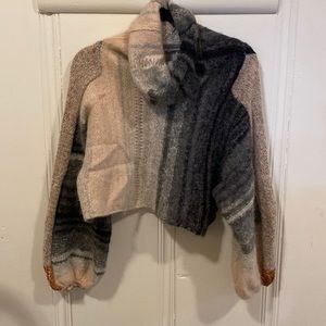 Free People Cloud Kicker Cropped Cowl Neck Sweater